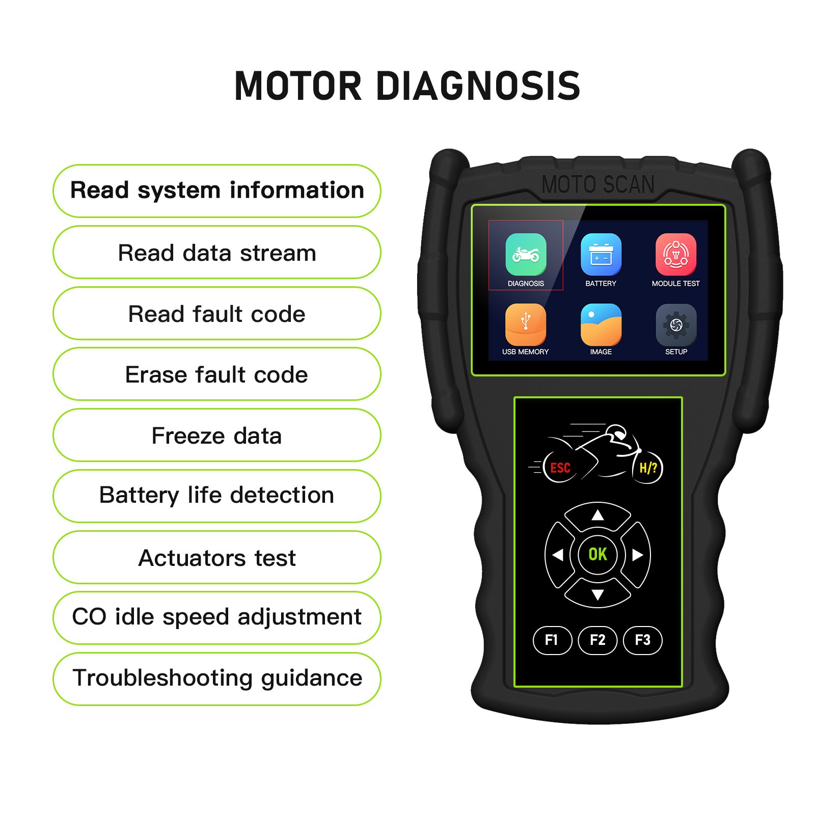 In stock M100 Pro Motorcycle Scanner D87D88 Function Diagnostic Tool OBD Version Battery Tester Motorcycle Diagnostics