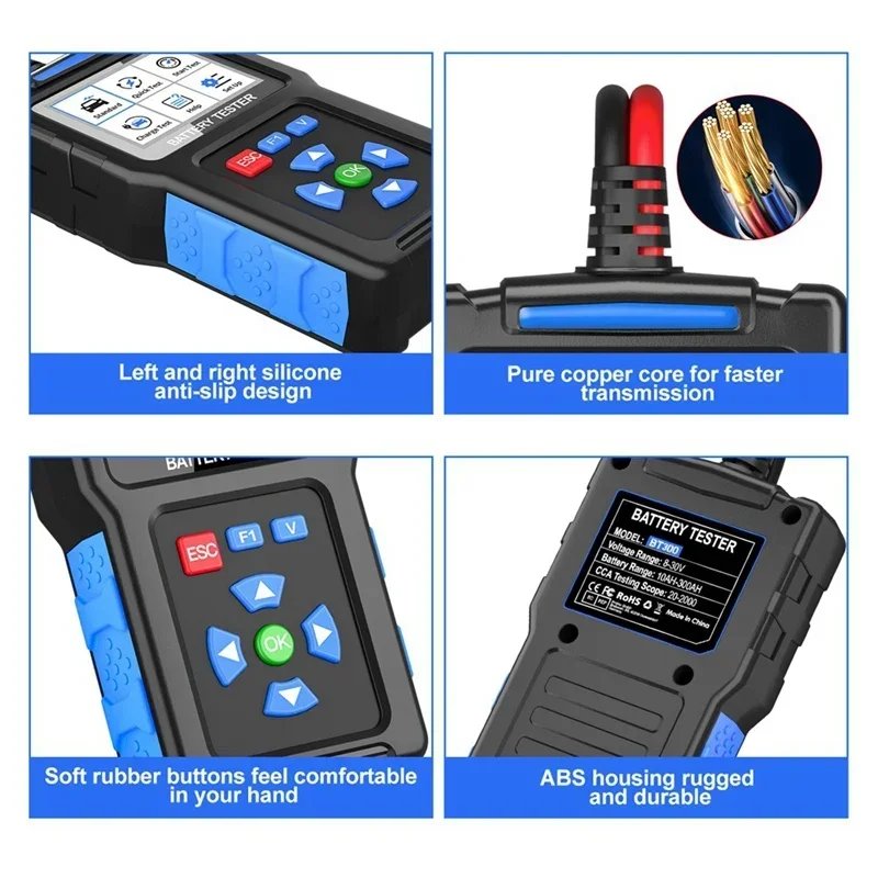 new JDiag BT300 Car Battery Tester Car Tool USB interface System Detect Auto Battery Analyzer 12V 24V Car Battery Fult Diagnosis