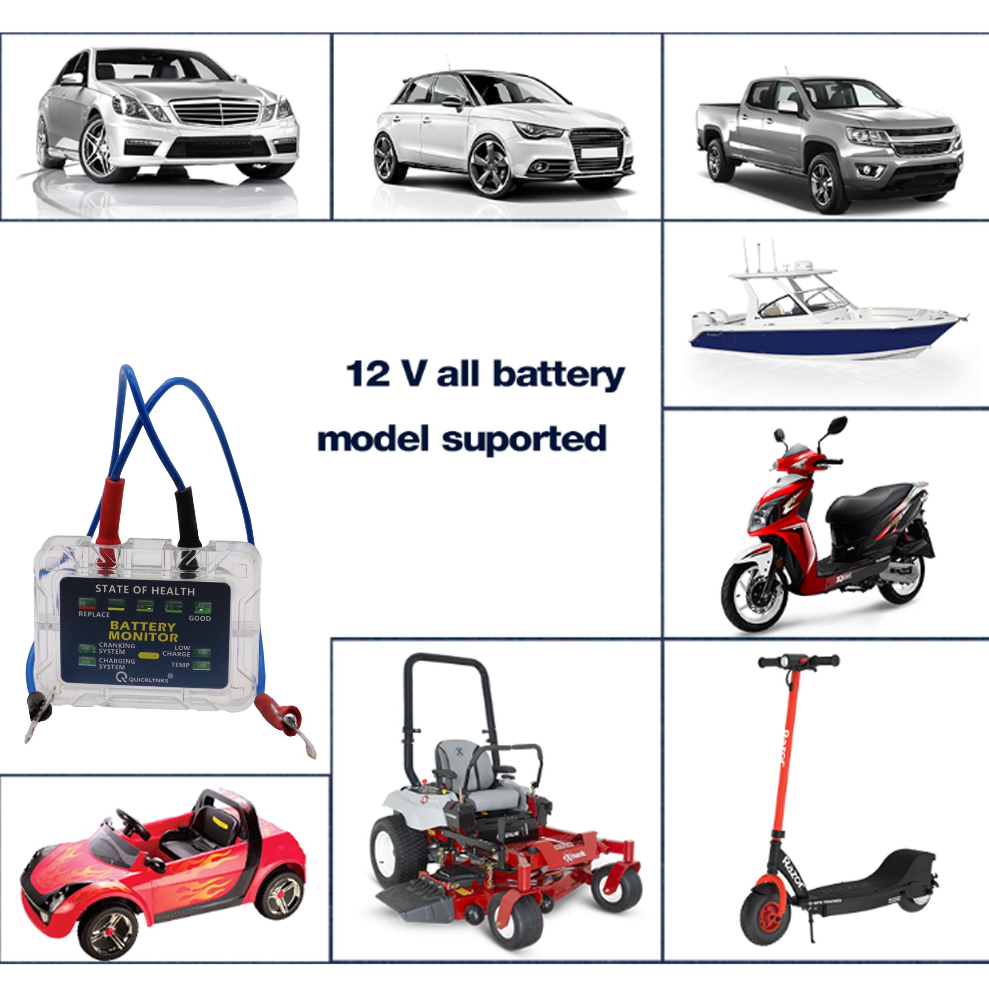 12v Digital Battery Monitor Portable Tester Battery Bm5 Analyzer Load Car Battery Checker Sensor