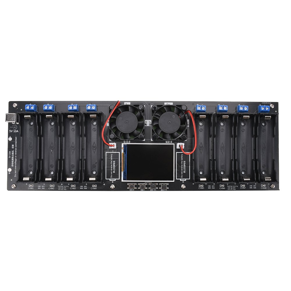 8 Channel MAh MWh Digital 18650 Battery Power Detector Tester Module Type-C 18650 Lithium Battery Capacity Tester Module