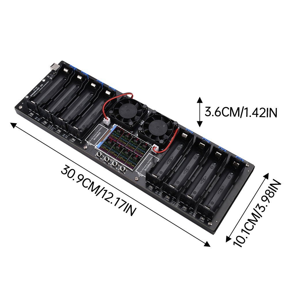8 Channel MAh MWh Digital 18650 Battery Power Detector Tester Module Type-C 18650 Lithium Battery Capacity Tester Module