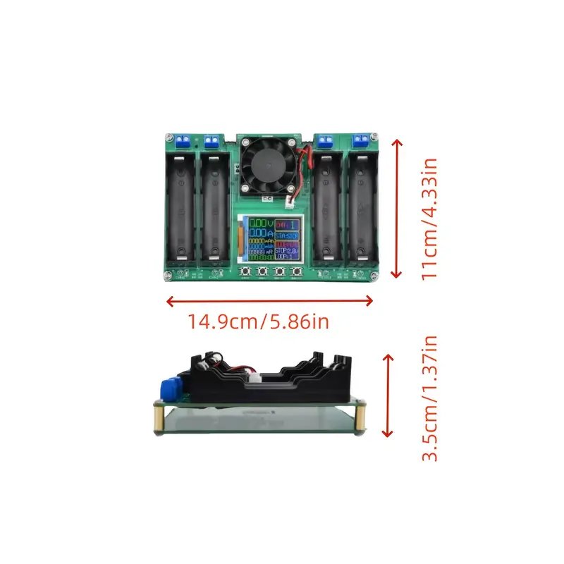 4-Slot 18650 Battery Tester Analyzer with LCD Display- Industrial Electrical Battery Testing Equipment