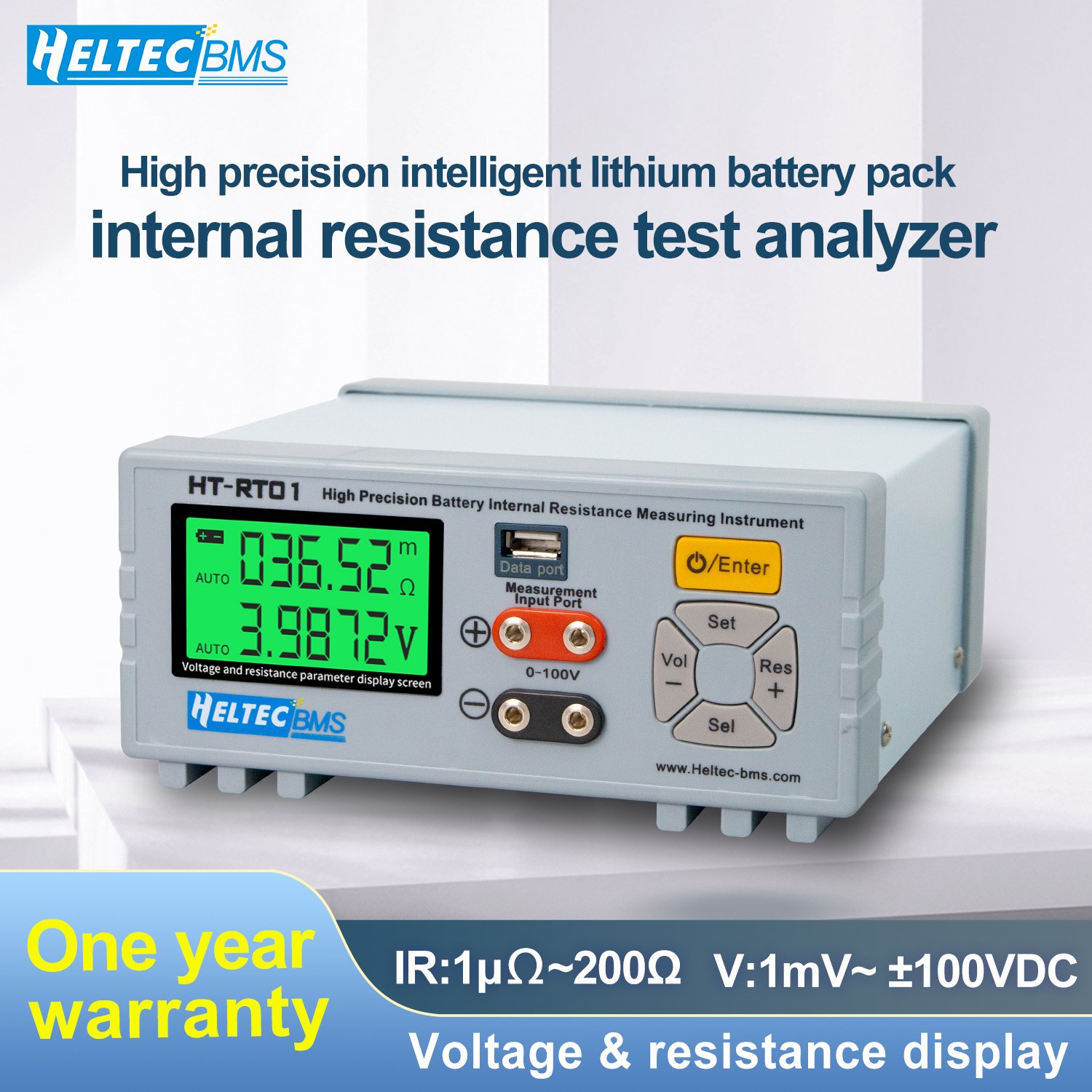 HeltecBMS battery Resistance Tester High Precision Lithium Battery Internal Resistance Tester Instrument Voltage Tester