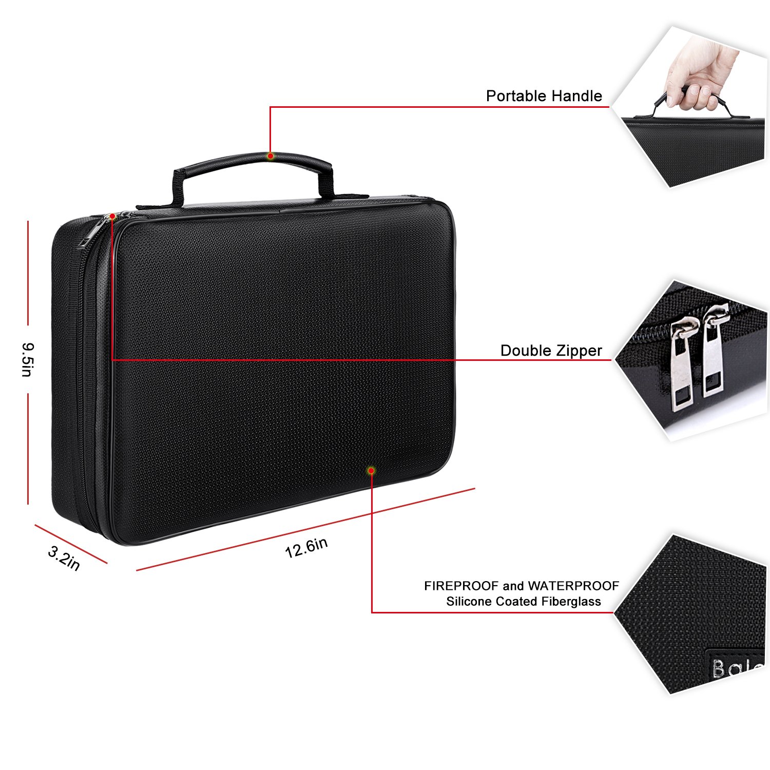 Battery Organizer Fireproof Battery Organizer Storage Case with Tester(BT168) Waterproof Hard Holder Box with Cover
