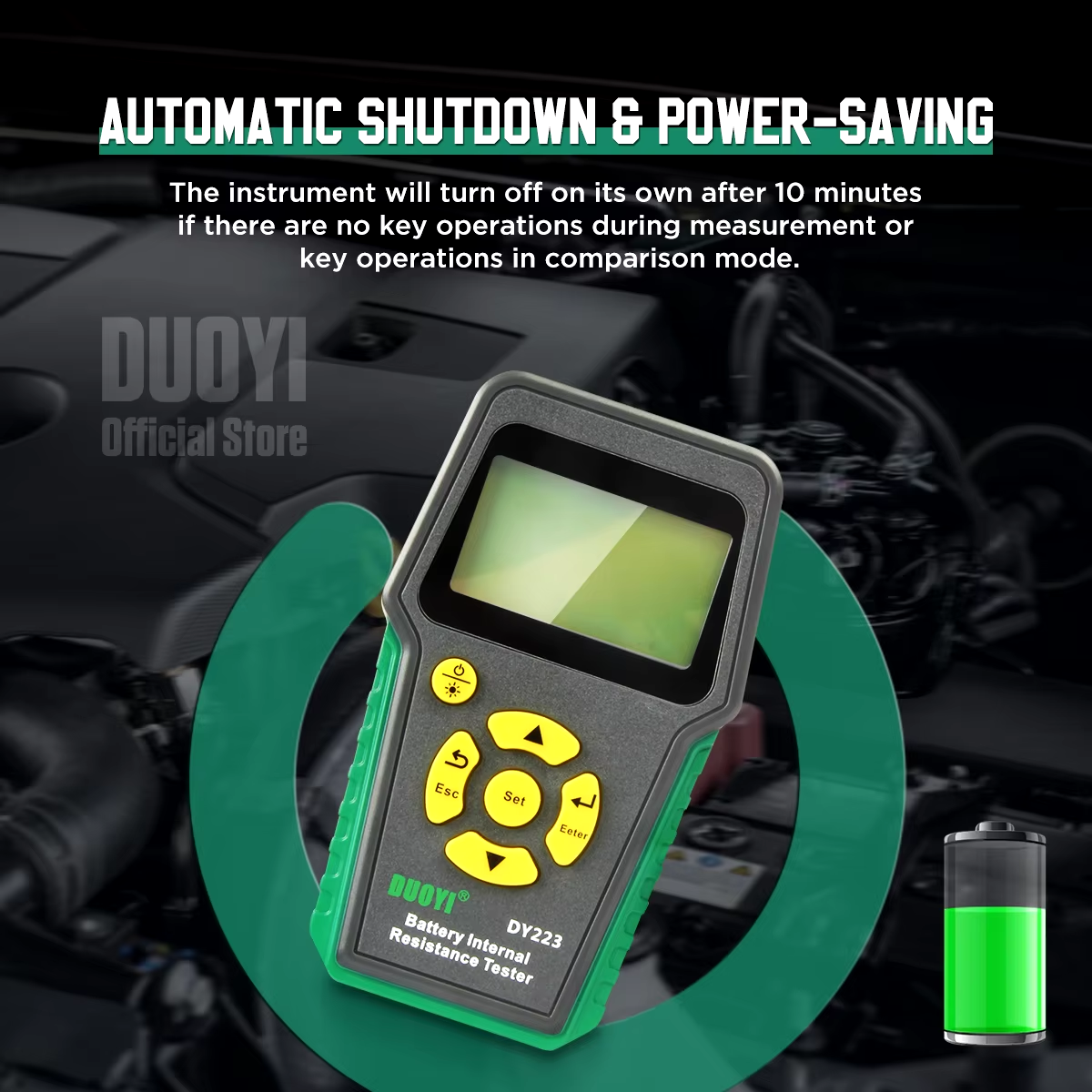 DUOYI DY223 Lithium Battery Internal Resistance Tester Voltage Automobile Diagnosis Instrument Digital Car Battery Analyzer