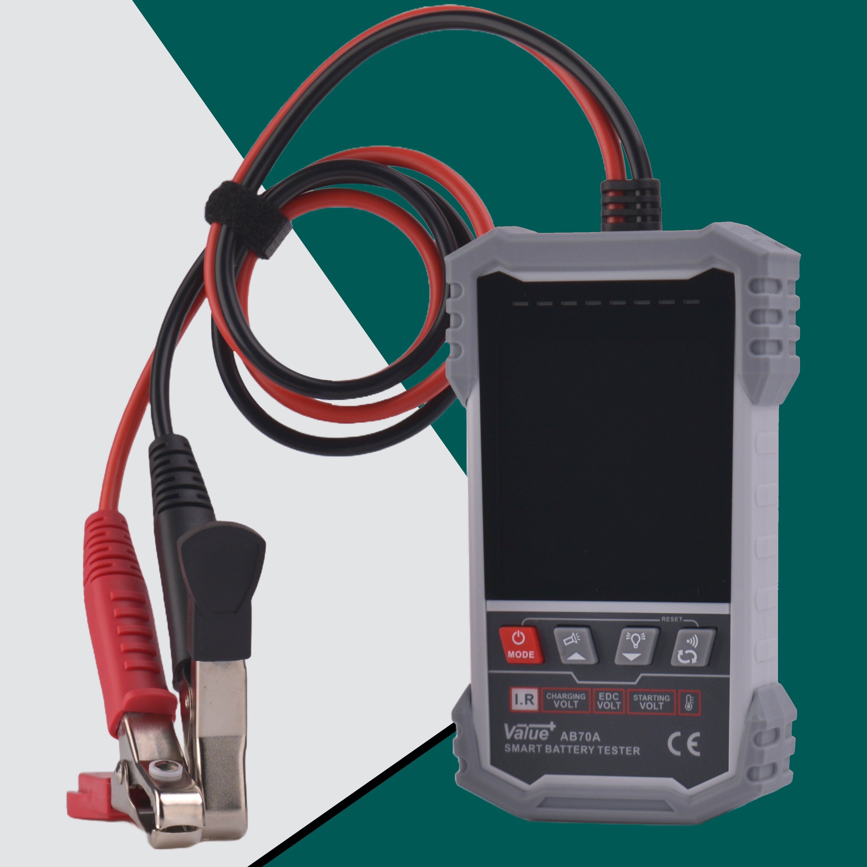 Value+ AB70A 12/24V Lead-acid CCA 3-250AH Color Display Four (4) terminal Kelvin connections Digital Automotive Battery Tester