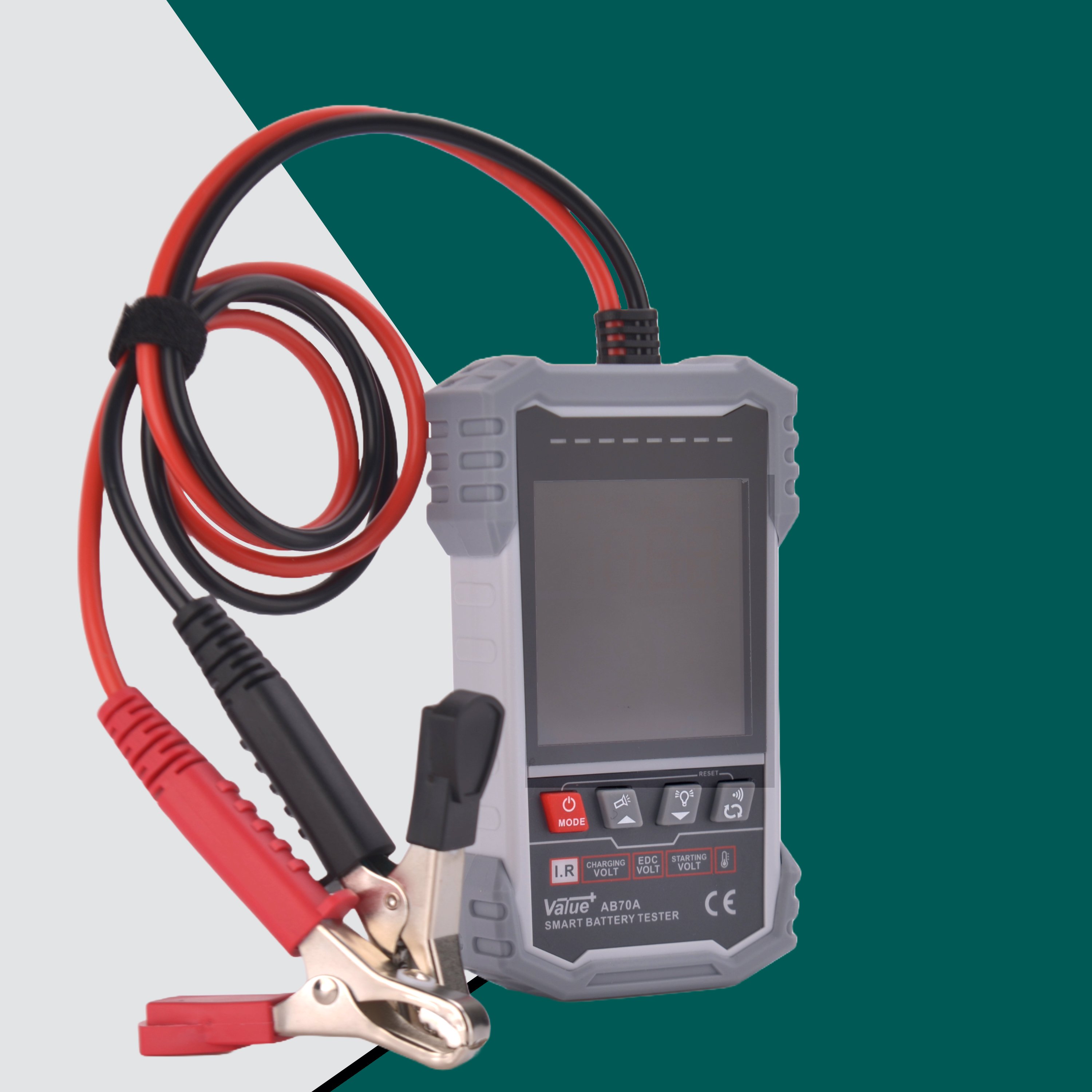 Value+ AB70A 12/24V Lead-acid CCA 3-250AH Color Display Four (4) terminal Kelvin connections Digital Automotive Battery Tester