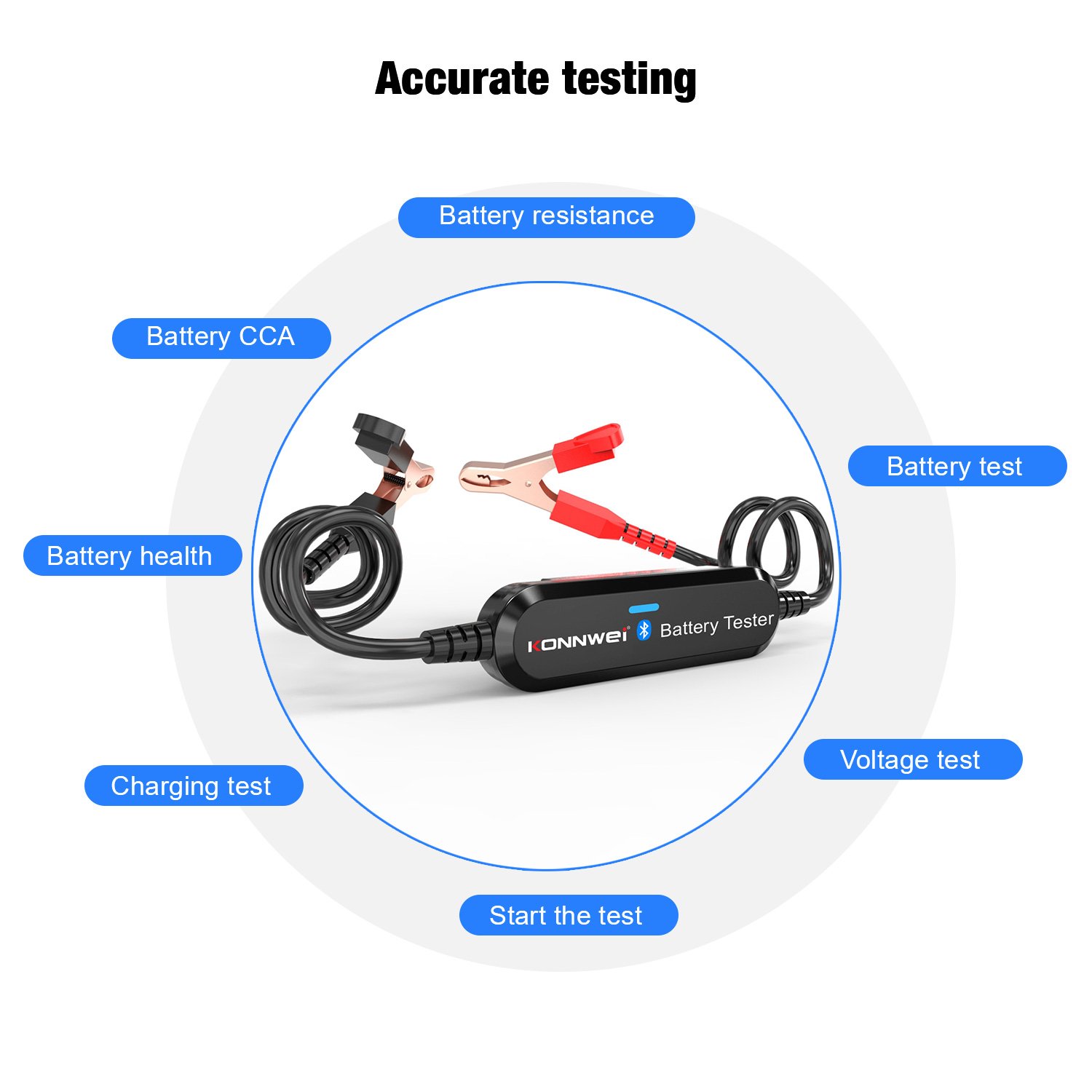Konnwei Newest Wireless Battery Tester BK100 Car Battery Tester 6V 12V