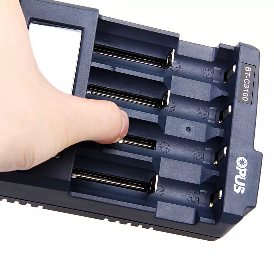 Opus BT - C3100 V2.2 Digital Intelligent 4 Slots LCD Battery Charger For Li-ion NiCd NiMh 18650 21700 Batteries