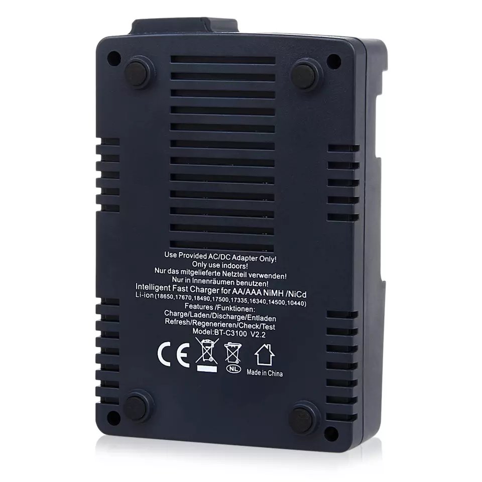 Opus BT - C3100 V2.2 Digital Intelligent 4 Slots LCD Battery Charger For Li-ion NiCd NiMh 18650 21700 Batteries