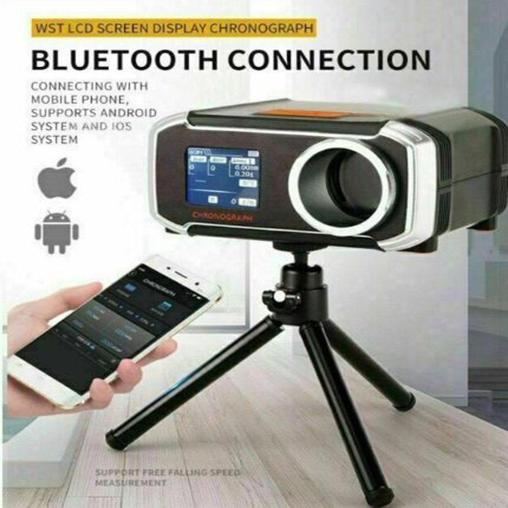 Shooting Speed Chronograph Tester LCD Screen Tachymeter Blue teeth Connection Safe Toy Gun Accessory with Tripod