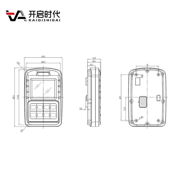 Industrial Wholesale 3.5 Inches High Quantity Lcd Instrument Panel Excavator Digital Display
