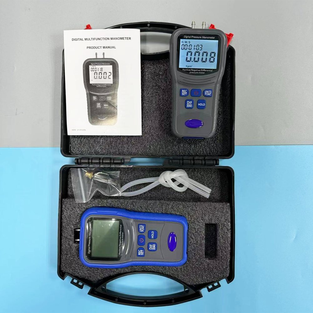 Digital Air Pressure Tester TM510 Handheld Differential Pressure Gauge Airflow Meter