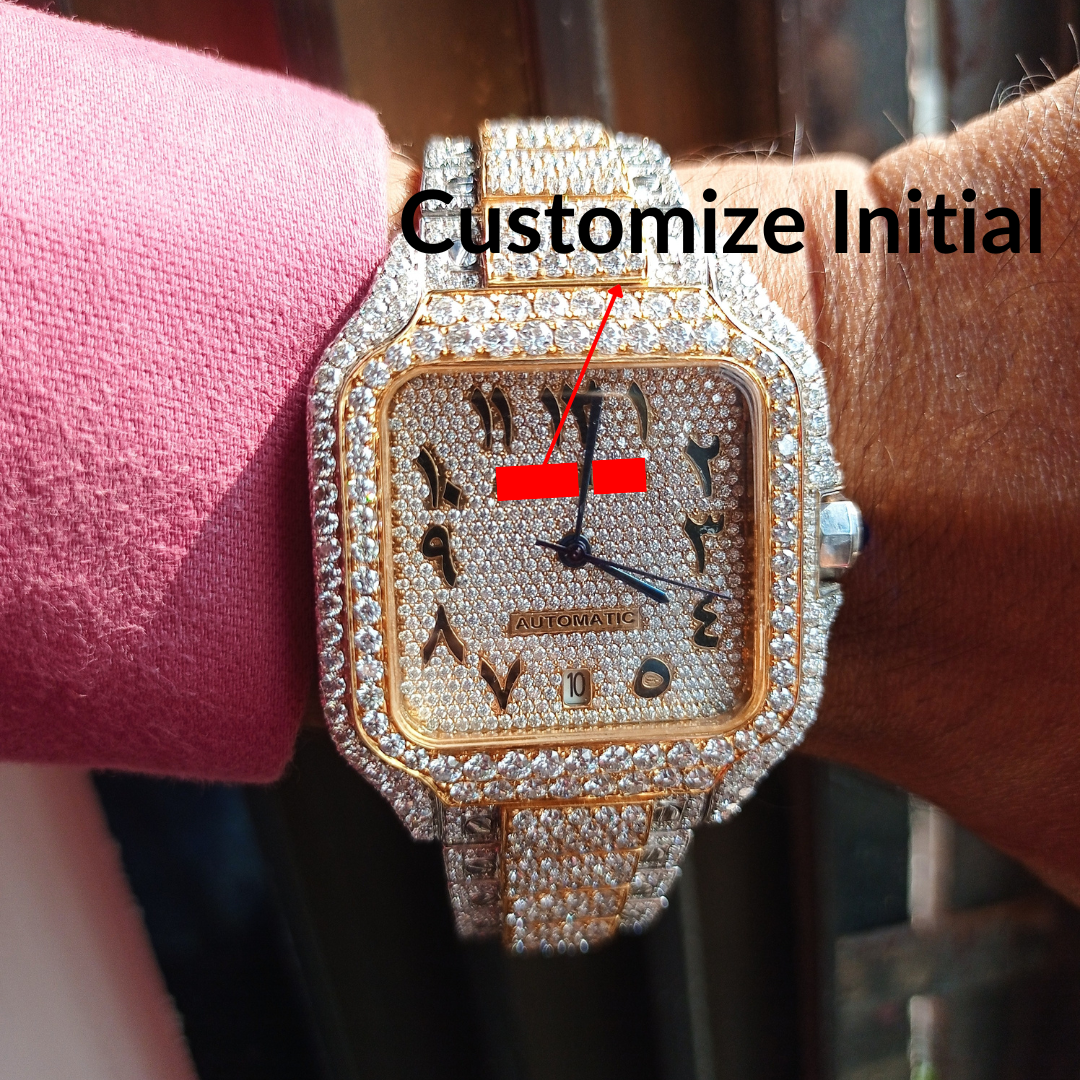 Two Tone Premium Quality Diamond Bust Down Watch for Men/ Tester Passed Diamond Iced Out Watch Luxury Custom Diamond Watch