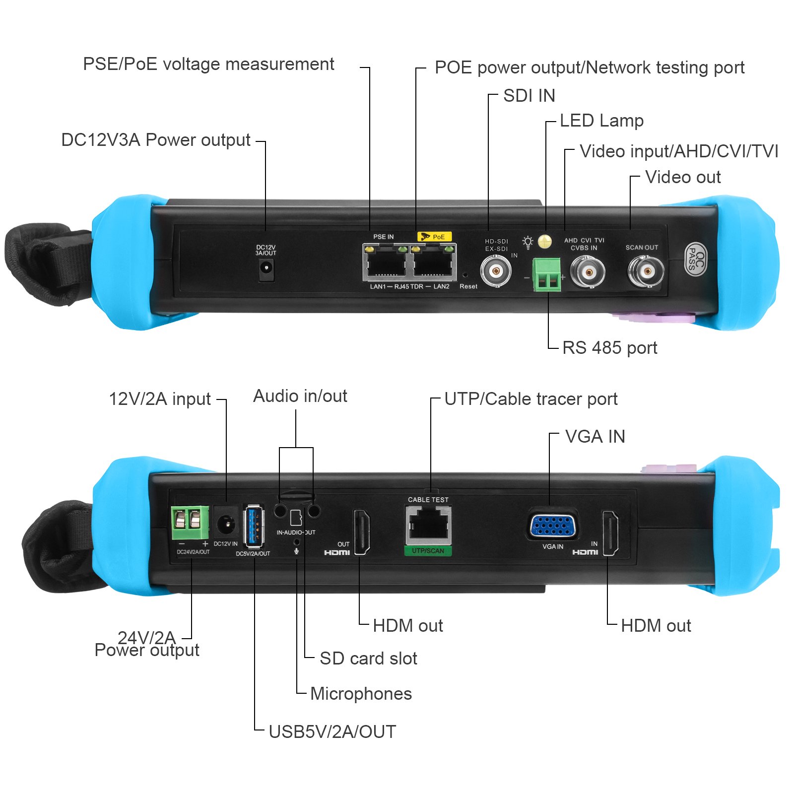 NF-IPC716 7 Inch touch Screen ADHS Plus Factory Price 4K Camera Tester CCTV Monitor For TVI CVI AHD SDI IP Camera Security