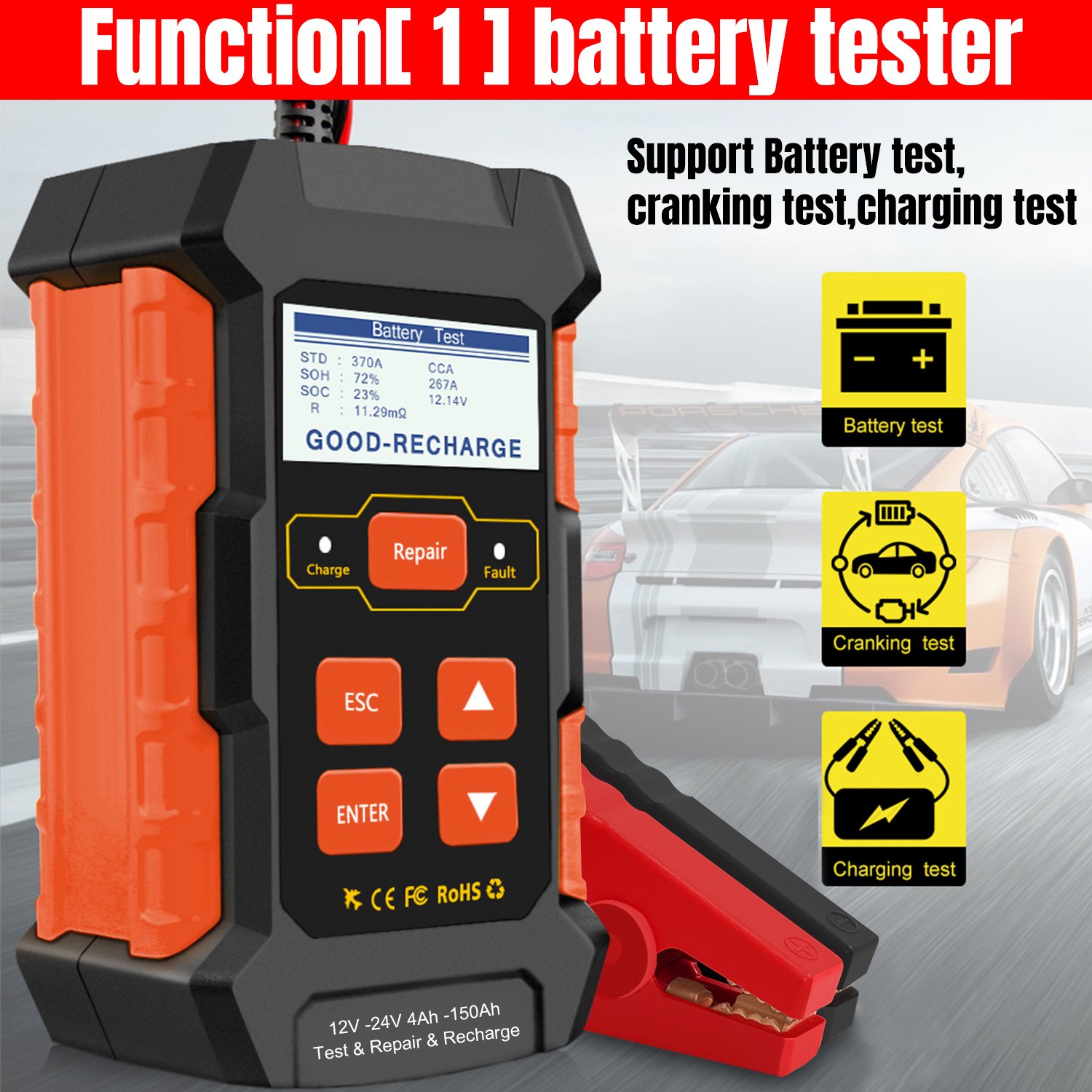 Factory Direct Konnwei kw520 Wholesale 10 A 5A Motorcycle Smart Car Battery Charger for 12V 24v car battery lead acid, lifepo4