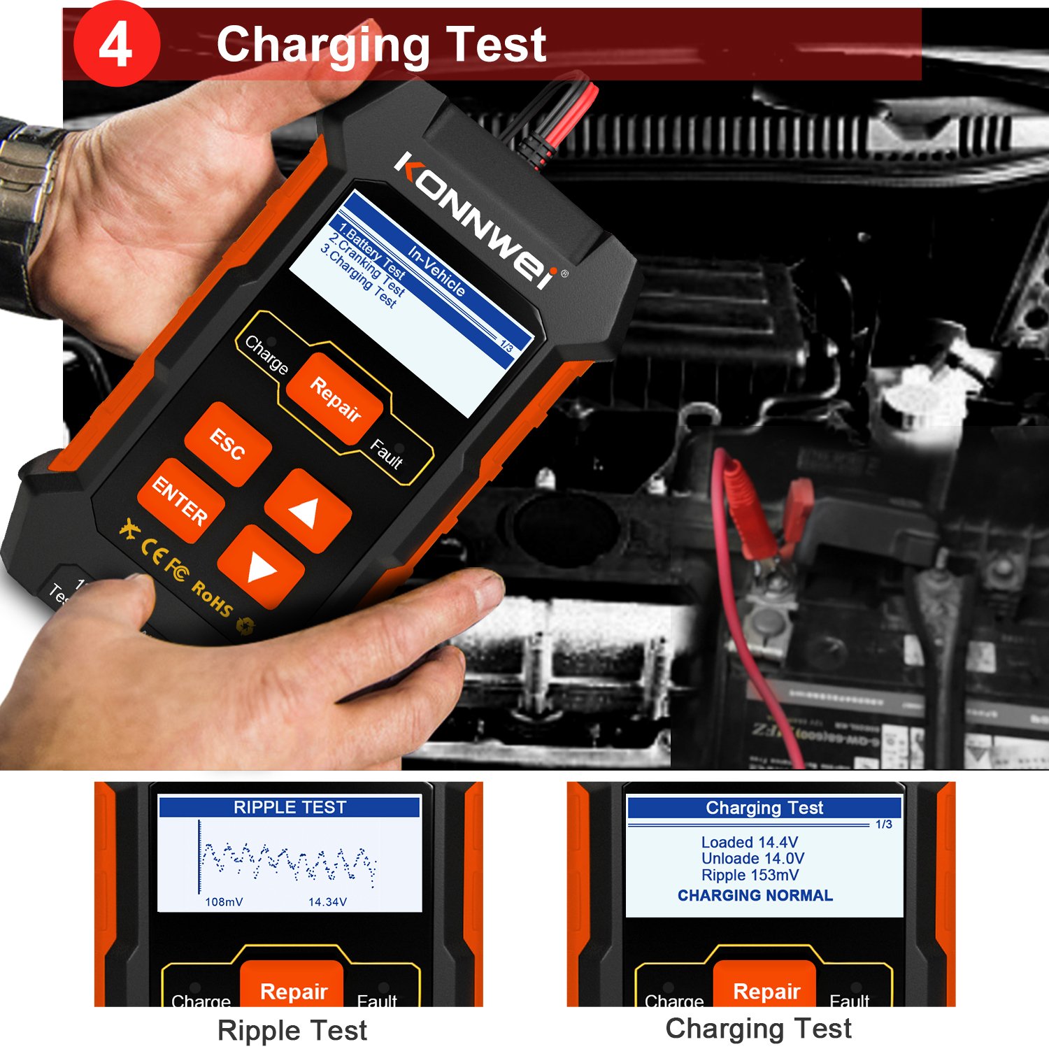 Factory Direct Konnwei kw520 Wholesale 10 A 5A Motorcycle Smart Car Battery Charger for 12V 24v car battery lead acid, lifepo4