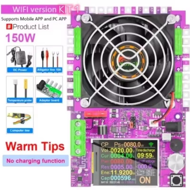 ATORCH DL24EW 18650 Voltage Current 48V Battery Capacity Monitor Tools For Tuya app 150W WiFi Smart Power Electronic Load Tester