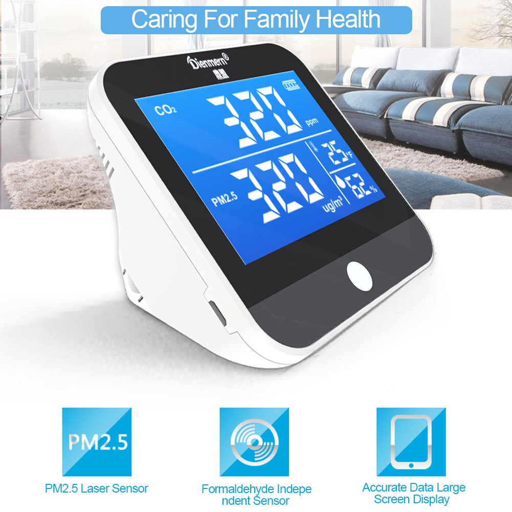 Hot sale Europe Japan indoor air quality monitor CO2 PM2.5 Air quality detector Sensor gas analyzers air tester radon monitor