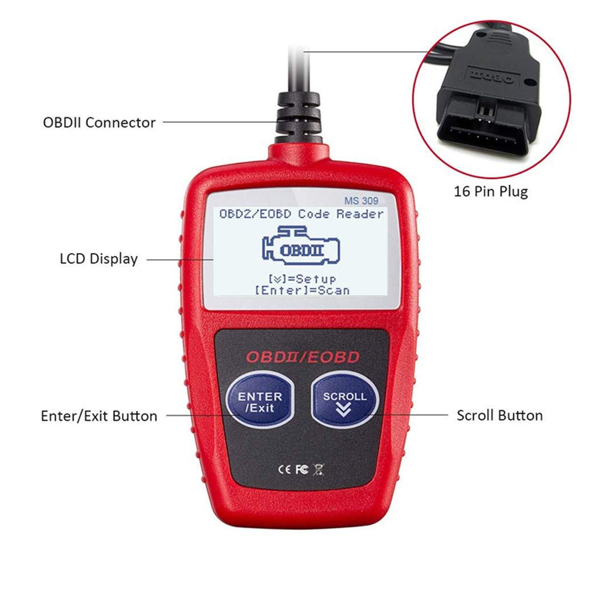MS309 OBD2 Obdii Scanner Multi-languages Automotive Scanner Diagnostic Tool OBD 2 EOBD 309 Auto Diagnostic Scan Tool MS309