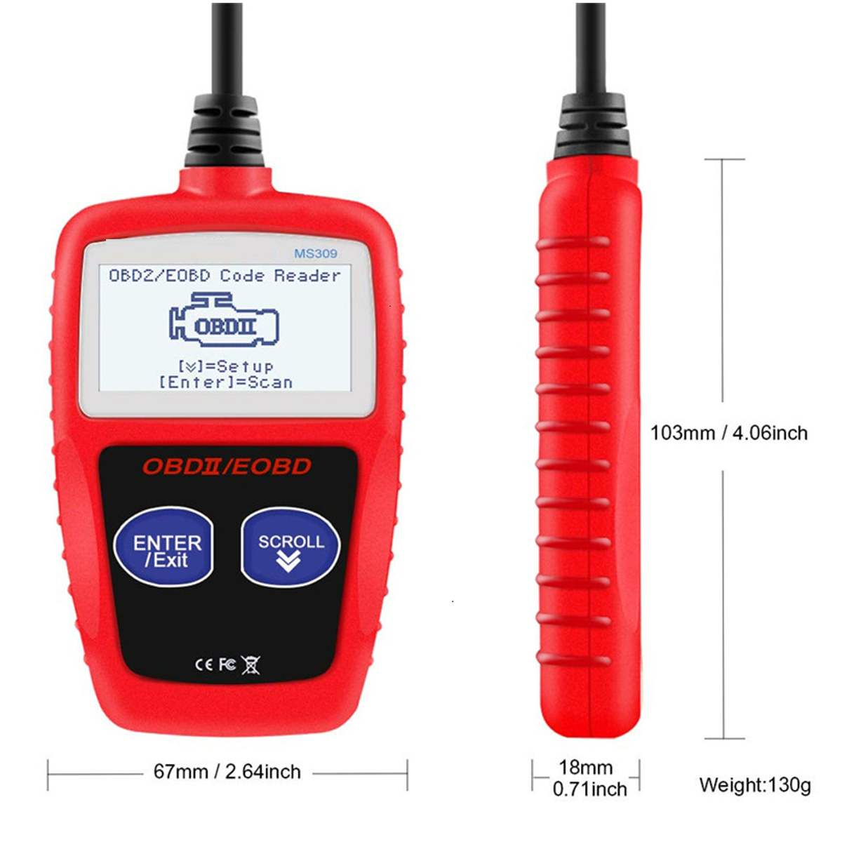 MS309 OBD2 Obdii Scanner Multi-languages Automotive Scanner Diagnostic Tool OBD 2 EOBD 309 Auto Diagnostic Scan Tool MS309