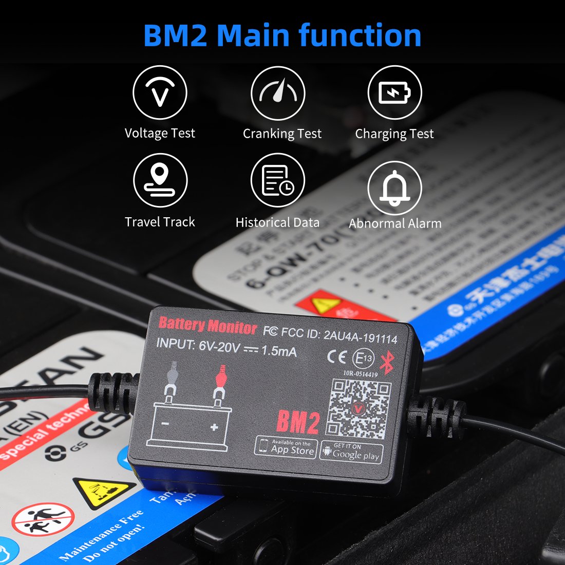 New Digital Bluetooth Car Battery Monitor Tool Available Free App For App Store And Google Play