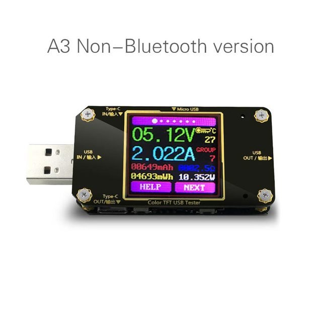 A3 8A USB Tester Type-C Current Voltage Monitor Fast Charging PD Battery Power Bank Capacity DC 32V Ampere Meter