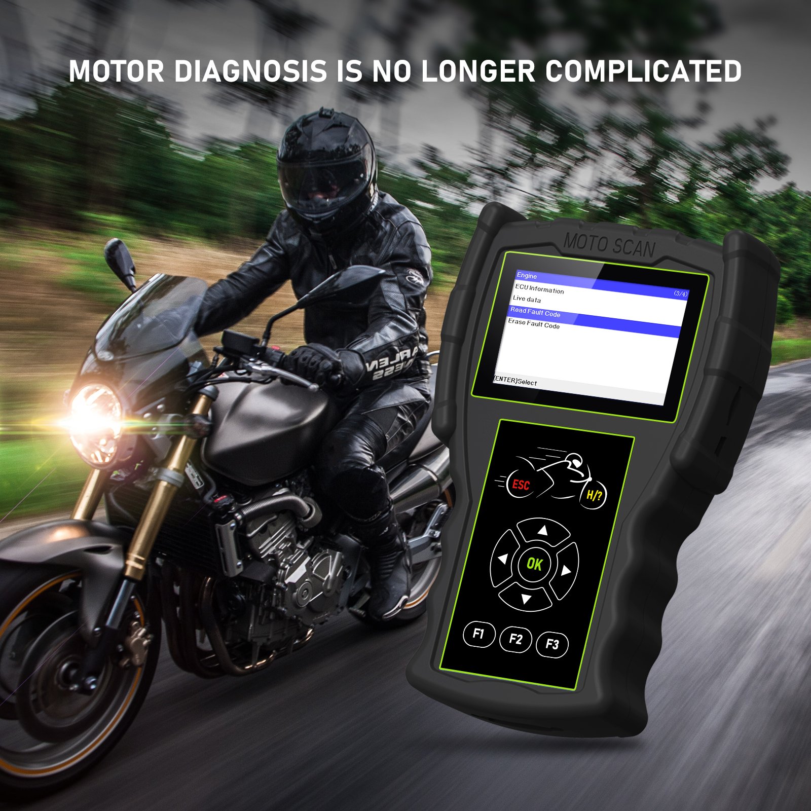 Full Version M100 Pro Moto Scanner Battery Tester 2in1 With Multi-languages Motorcycles D87 D88 Function Scanner
