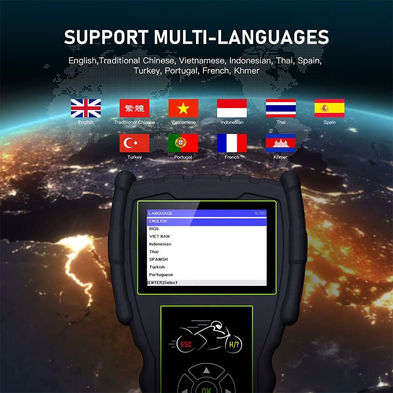 Motorcycle Battery Detection Tester OBD Fault Diagnosis Instrument Scanner Dual System Detection Ready To Ship