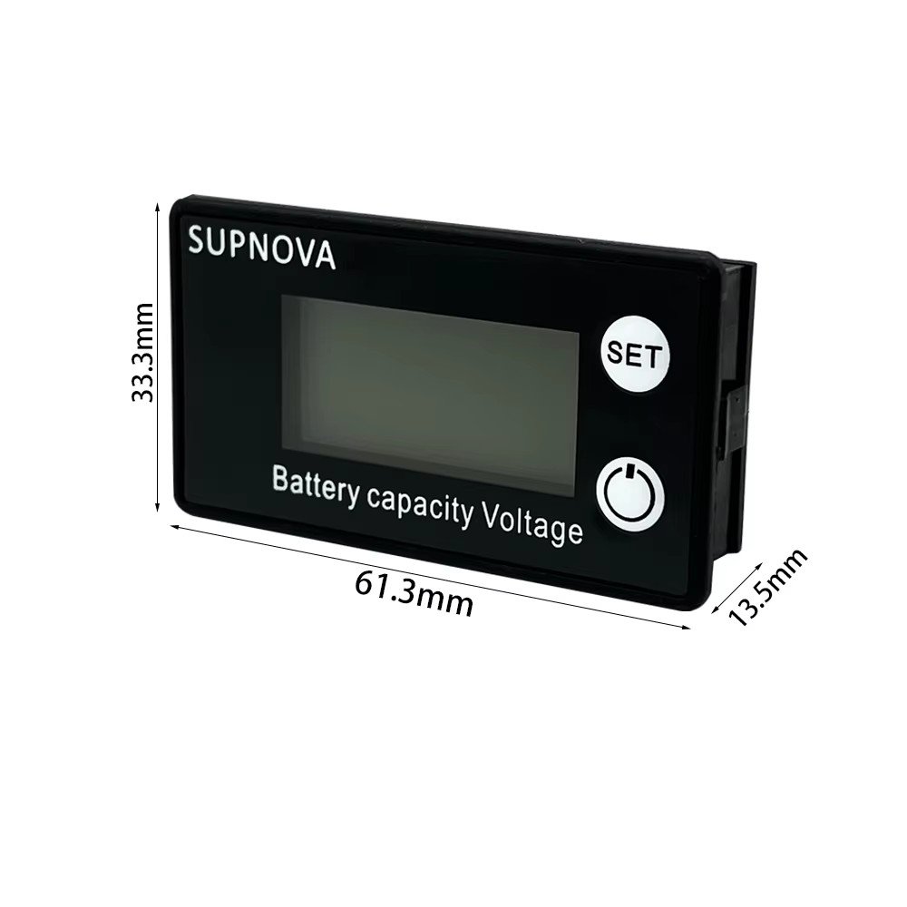 DC 8V-100V Battery Capacity Indicator DC Voltmeter Lead Acid Lithium LiFePO4 Battery Tester With/Without Temp Alarm/Waterproof