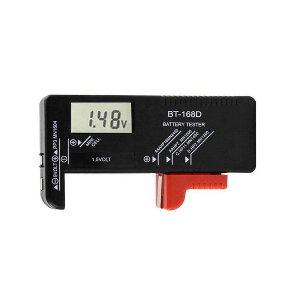 BT-168D Digital Voltage Tester Battery Meter Electronic Battery Power Measure Checker Battery Tester For 9V 1.5V 2A 3A Cell C D