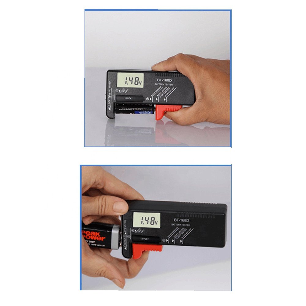 BT-168D Digital Voltage Tester Battery Meter Electronic Battery Power Measure Checker Battery Tester For 9V 1.5V 2A 3A Cell C D