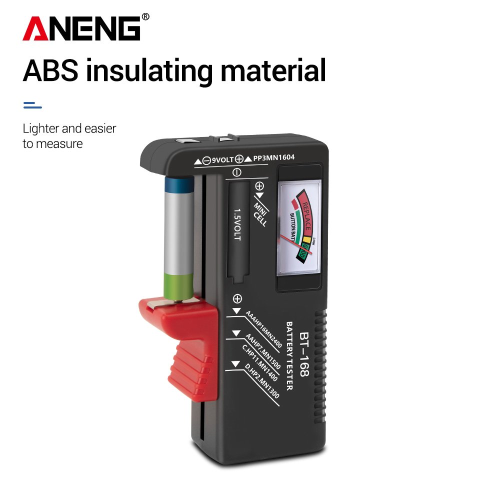 ANENG BT-168 Digital Battery Testers Display Checkered Analyzer Display Lithium Battery Capacity Tester AAA AA Button Cell