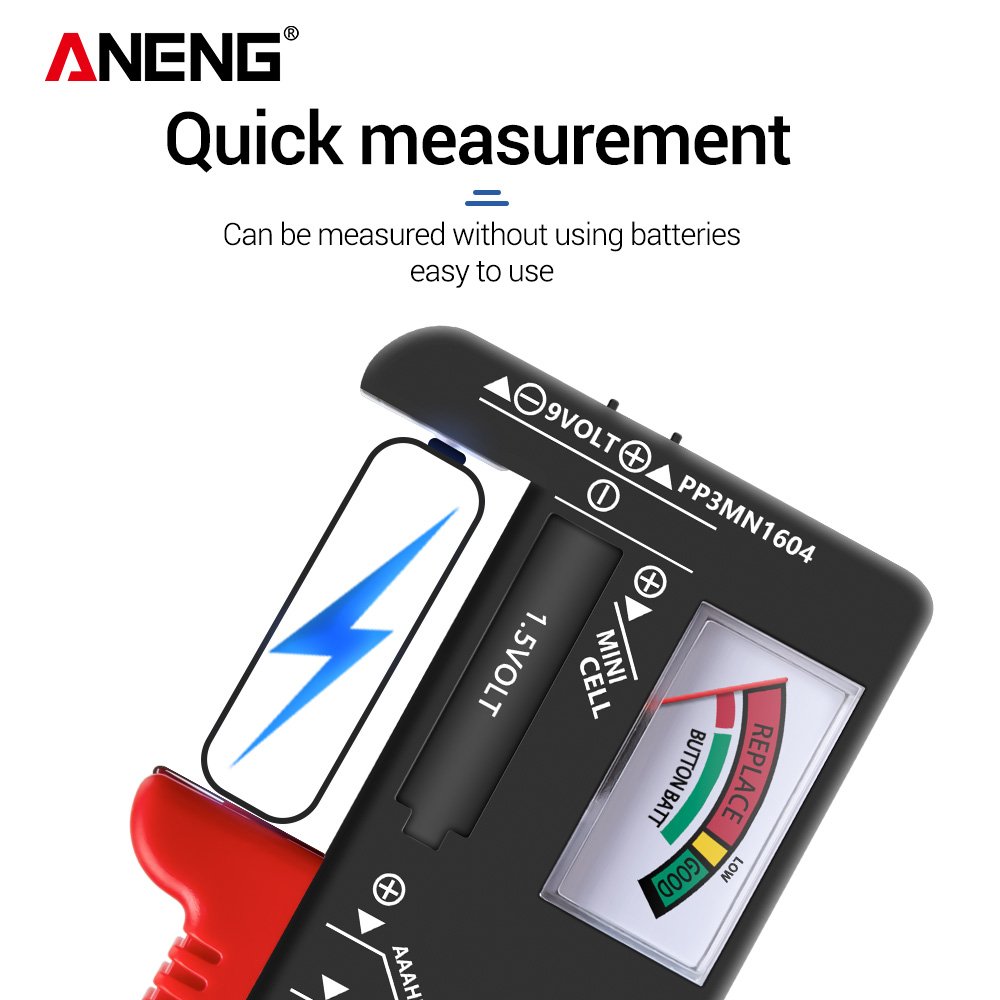 ANENG BT-168 Digital Battery Testers Display Checkered Analyzer Display Lithium Battery Capacity Tester AAA AA Button Cell