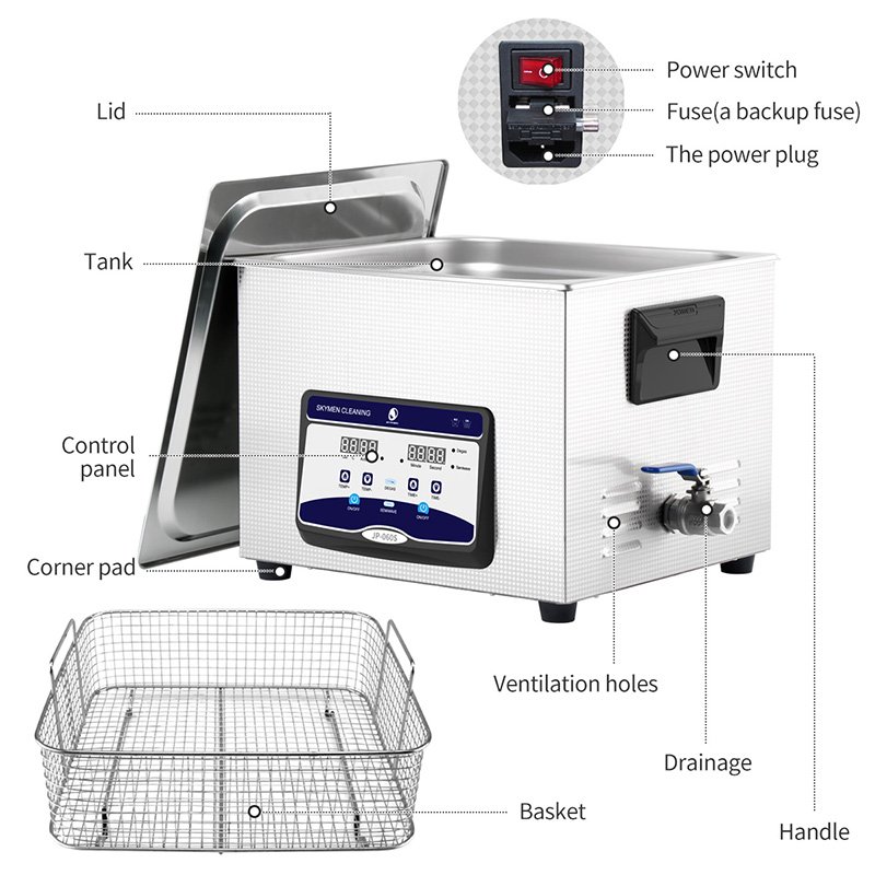 FD-060S Ultrasonic cleaning equipment FD-060S 15L 200W Denture Ultrasonic Lens Cleaner Household Ultrasonic Cleaners