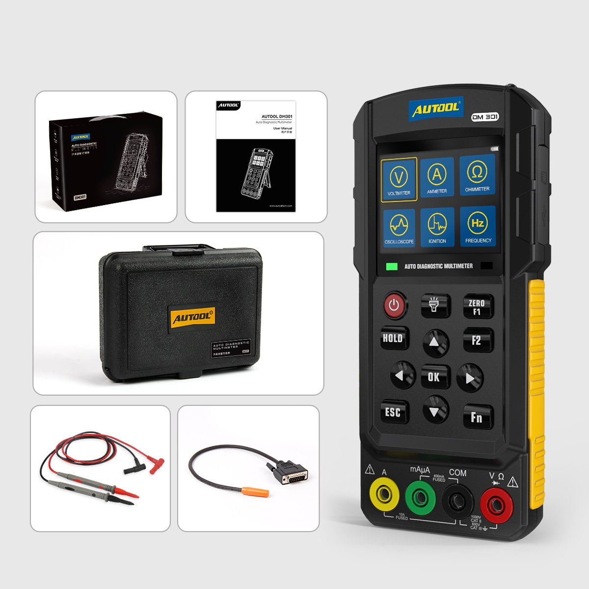 AUTOOL DM301 Battery Powered for Cars and Vehicles AC Model X6 Engine Analyzer Tool Tester Automotive Diagnostic Multimeter