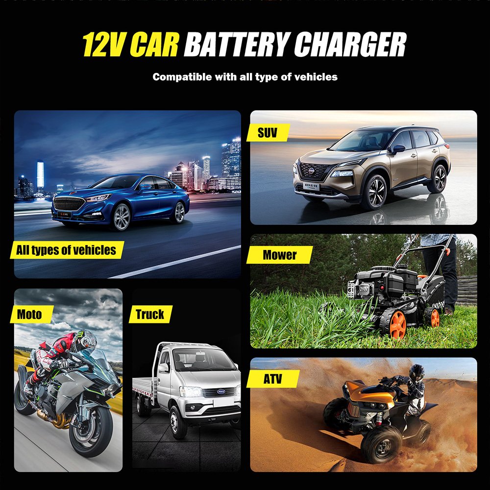 Carspa12V Battery Charger and Tester 2 in 1 Battery charging detection 2 in 1
