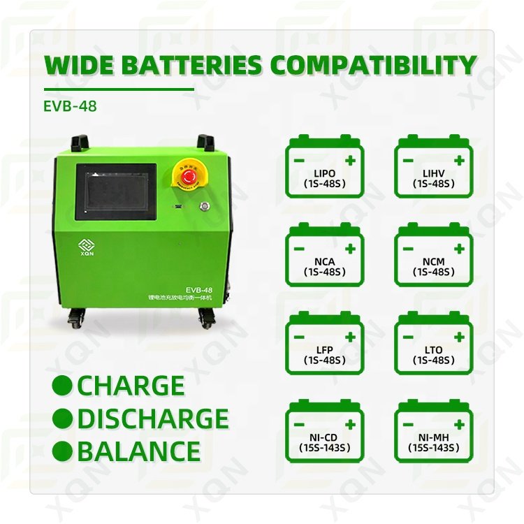 LiPO LiHV NCA NCM LFP LTO Ni-Cd Ni-MH Car EV Battery Pack Module Cell Test Analyzer Diagnostic Equilibrium Tool Machine EVB-48