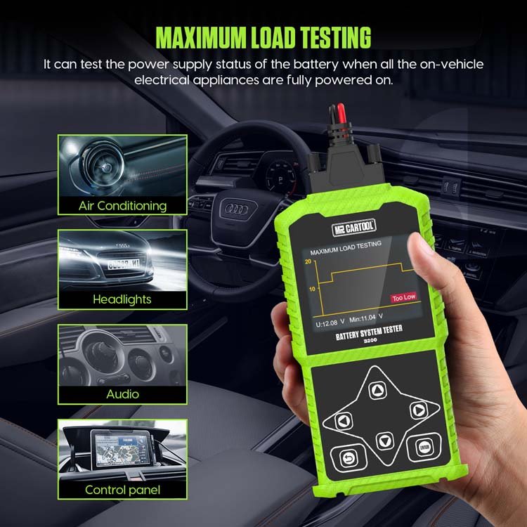 Mrcartool B200 12V/24V Car Battery Tester For CCA Acid Battery Universal Battery Detection