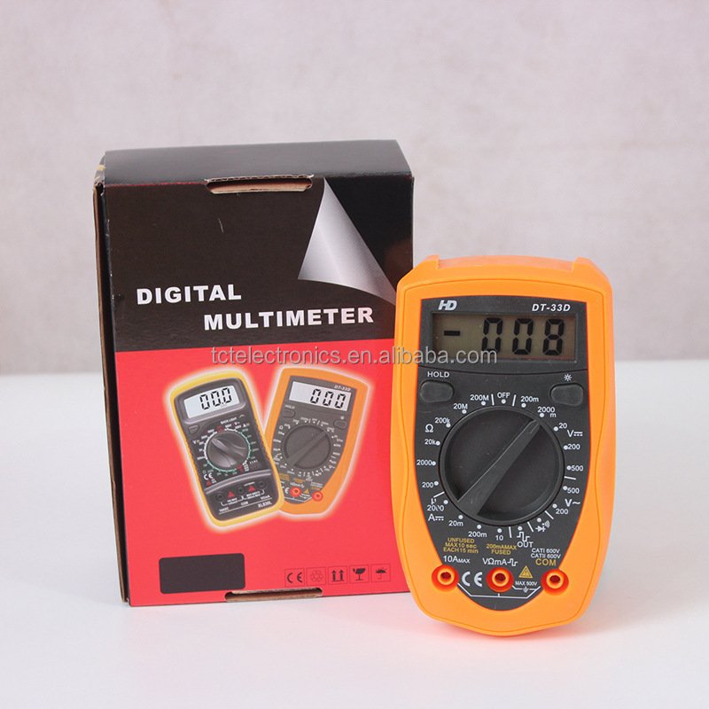 Manufacturer's spot electrical instruments Handheld high-precision measuring electrical meter DT33D digital multimeter