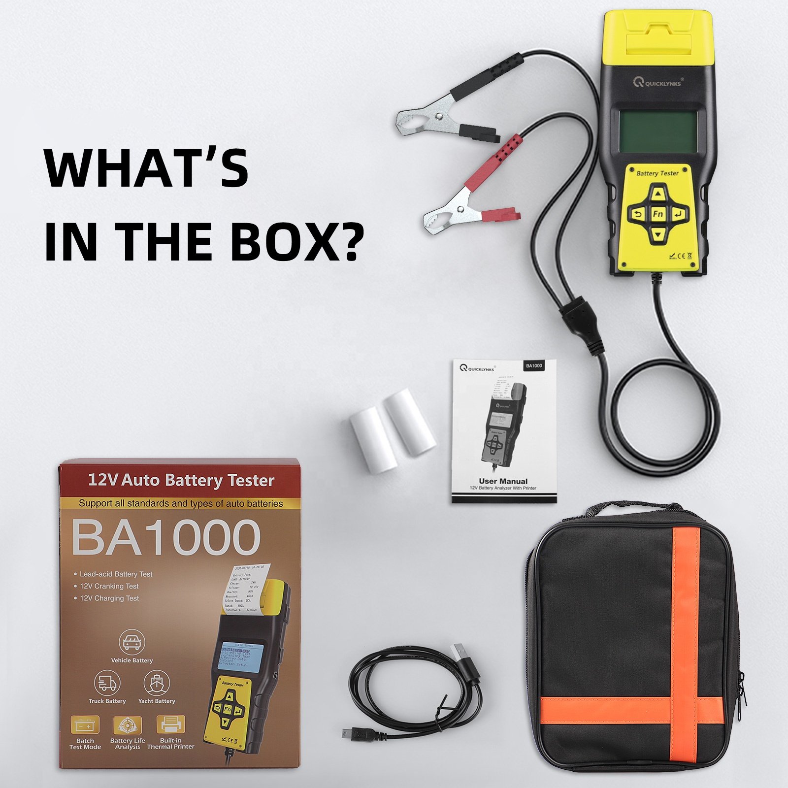 Battery Health And Charge Testing 12V Intelligent Battery Tester lead acid 12v battery discharge tester Built-lnPrinter