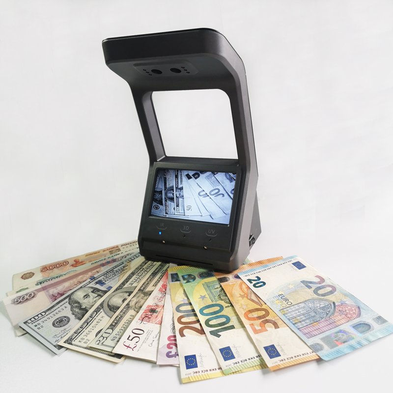 IR UV 3D Detection Handy Bank notes Detector Counterfeit Certificates Checker ID Passport Tester Money Cash Detecting Machine