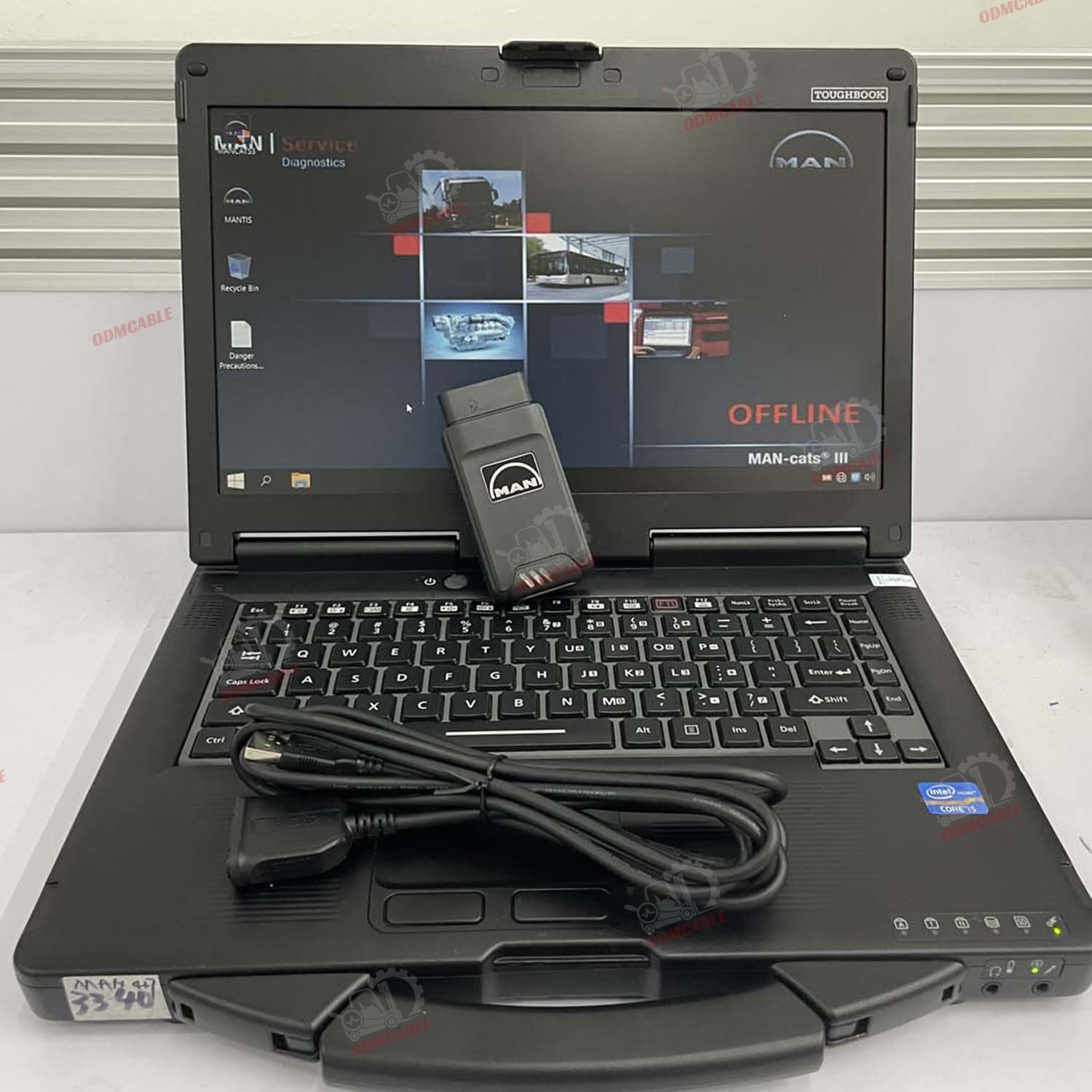 cf53 laptop full set with smart card heavy duty truck t427 pk t200 cats 3 mantis manwis t427 (wdi-2) wireless diagnostic tool