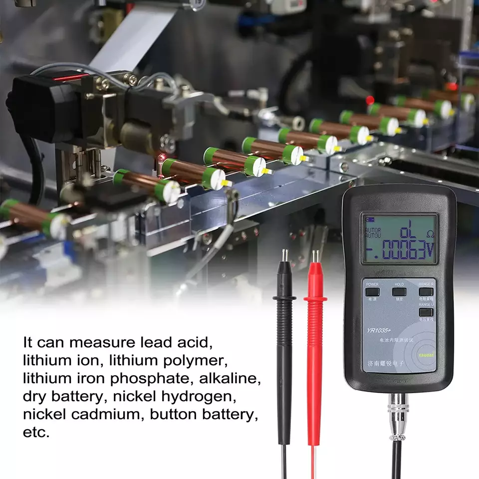 Yaorea YR1035+ Battery Internal Resistance Meter Tester Real Four-Wire Lithium Battery Tester for LiFePo4 battery