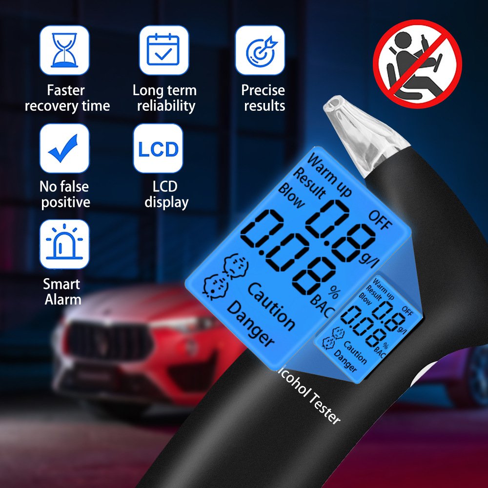 Breath Alcohol Tester Breathalyzer Alcohol Tester With Mouthpieces Breathalyzer Tester Alcohol Detector