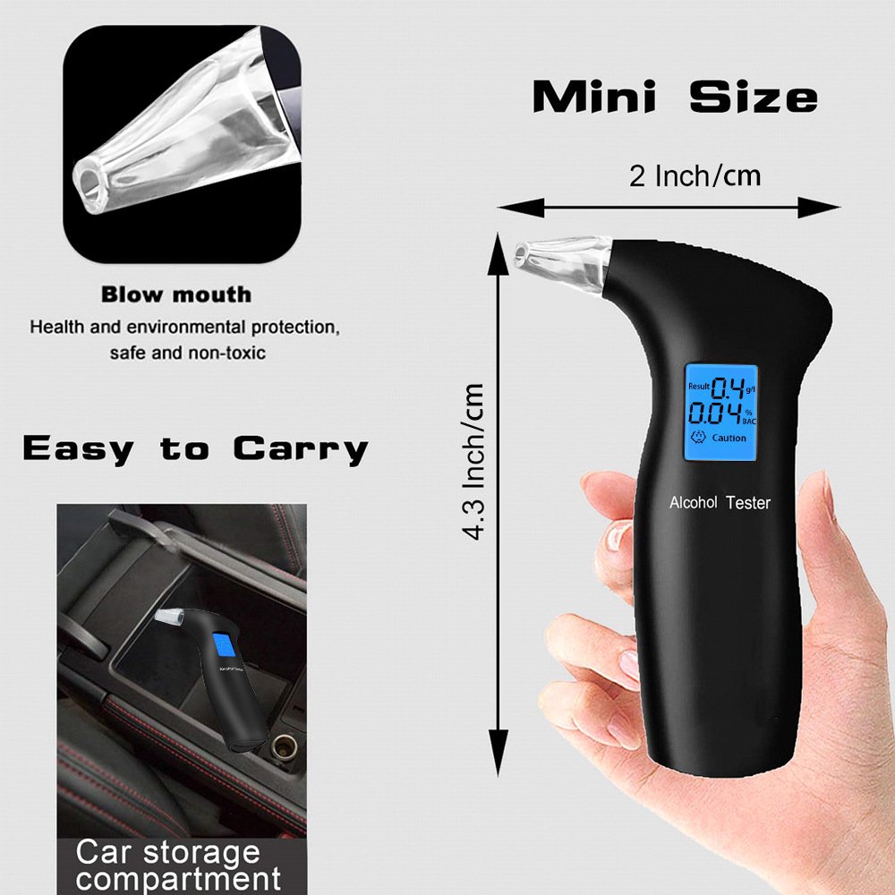Breath Alcohol Tester Breathalyzer Alcohol Tester With Mouthpieces Breathalyzer Tester Alcohol Detector