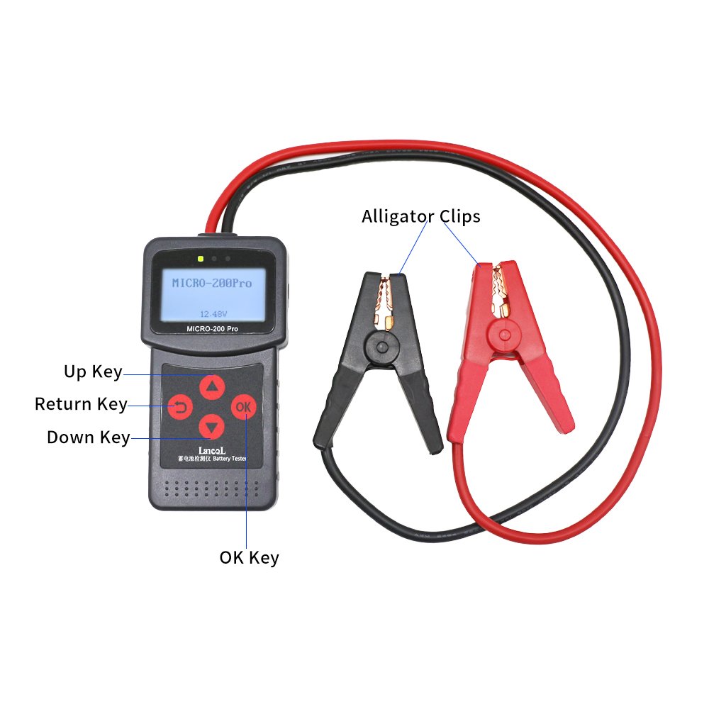 New MICRO-200 Pro Automotive Battery Tester 12-24v Battery Capacity Load Diagnostic Tool Starting and Charging System Testing