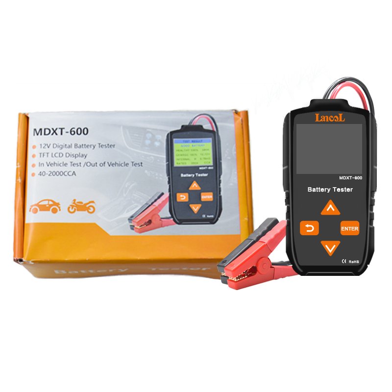 12V Smart Color LCD Screen Car Battery Taster Analyzer 40-2000CCA MDXT-600