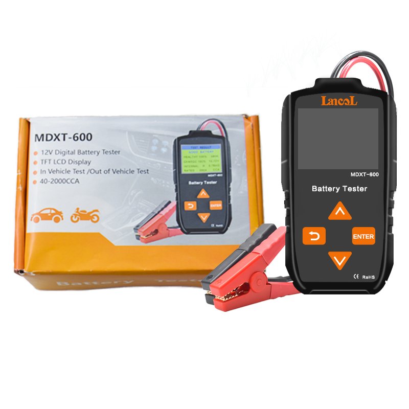 12V Smart Color LCD Screen Car Battery Taster Analyzer 40-2000CCA MDXT-600