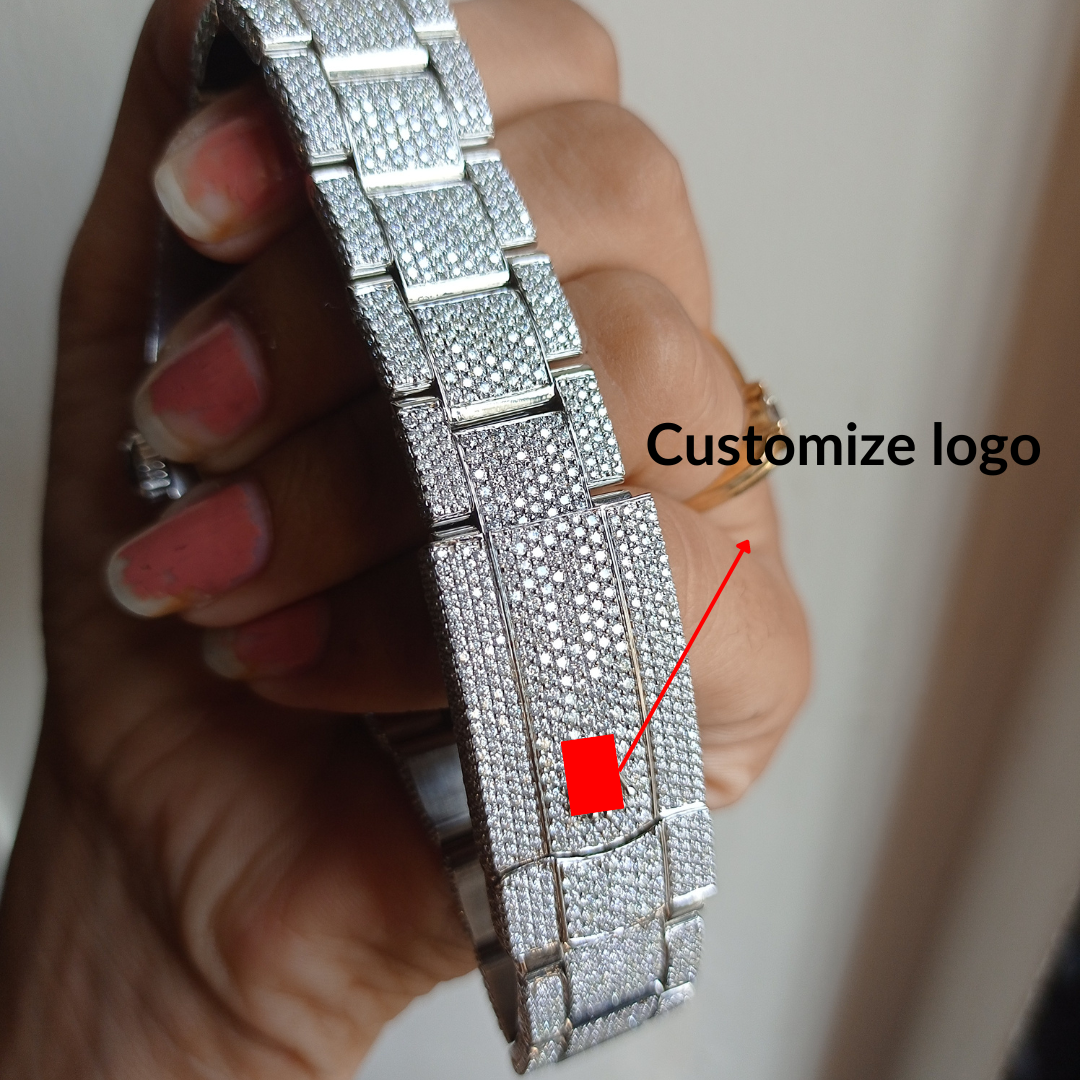 Hip Hop Premium Quality Diamond Bust Down Watch for Men/ Tester Passed Diamond Iced Out Watch Luxury Custom Watch